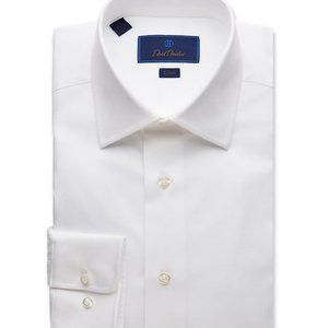 David Donahue Men's Trim-Fit Royal Oxford Shirt